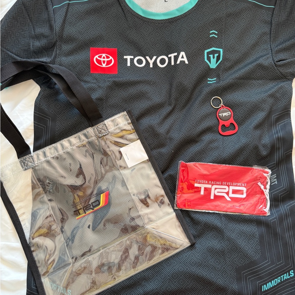 Mint Men's Black and Teal Sports Jersey Toyota TRD
